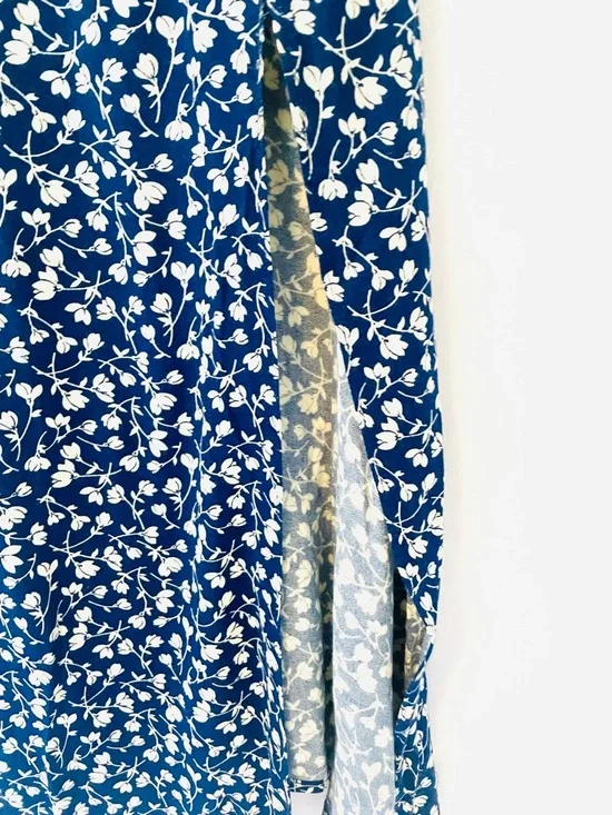 Reformation Navy Floral Slip Dress with Side Slit - Picture 3 of 7